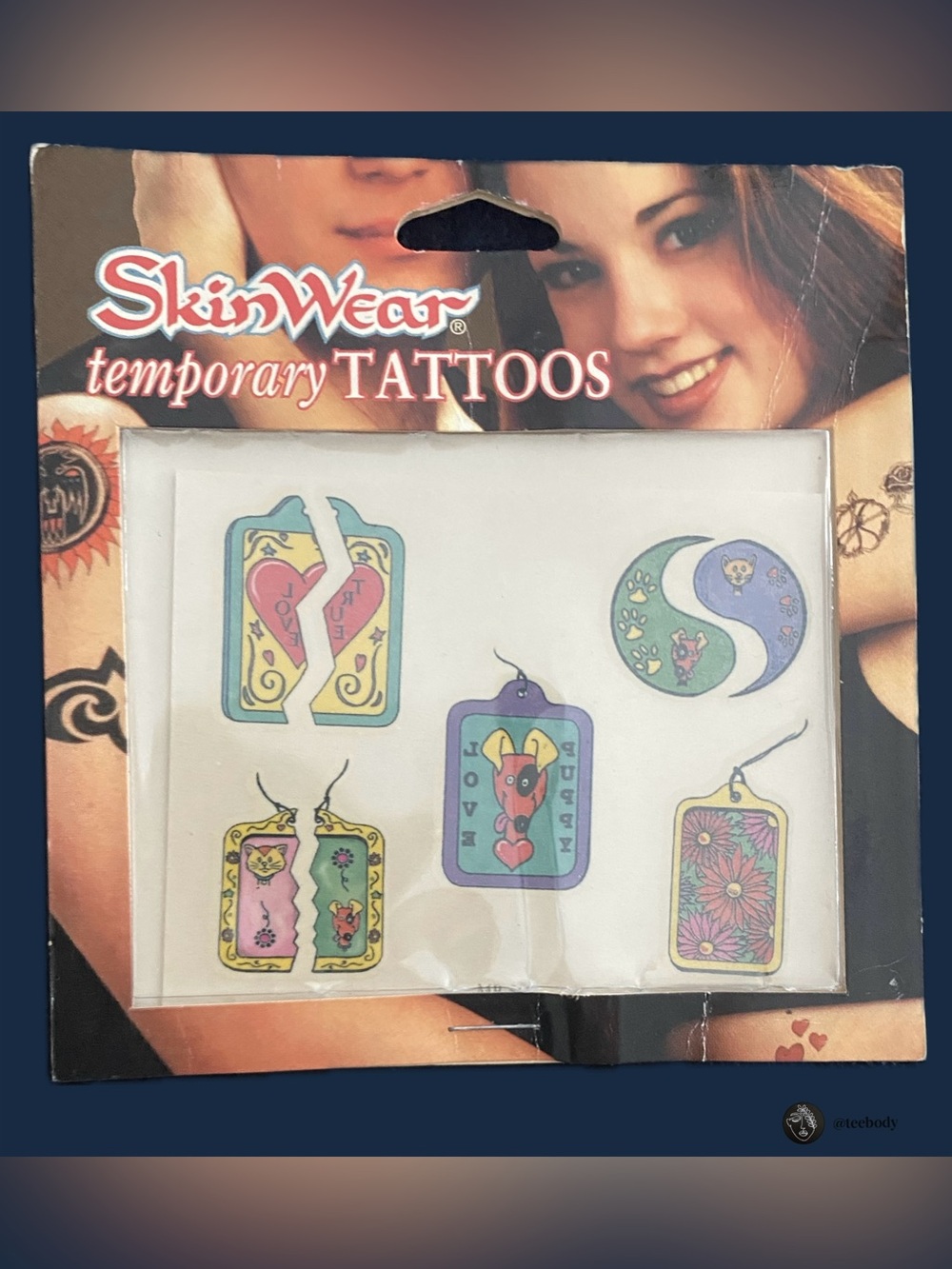 Vintage 1995 SkinWear Belly Button Temporary Tattoos Y2K